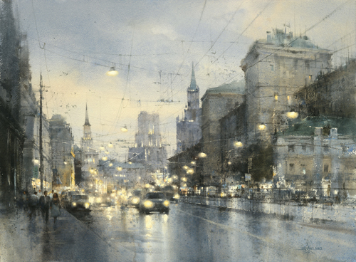 Watercolor Painting City