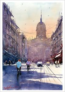 213x300 Fine Print Of Budapest Hungary City Street Watercolour Painting