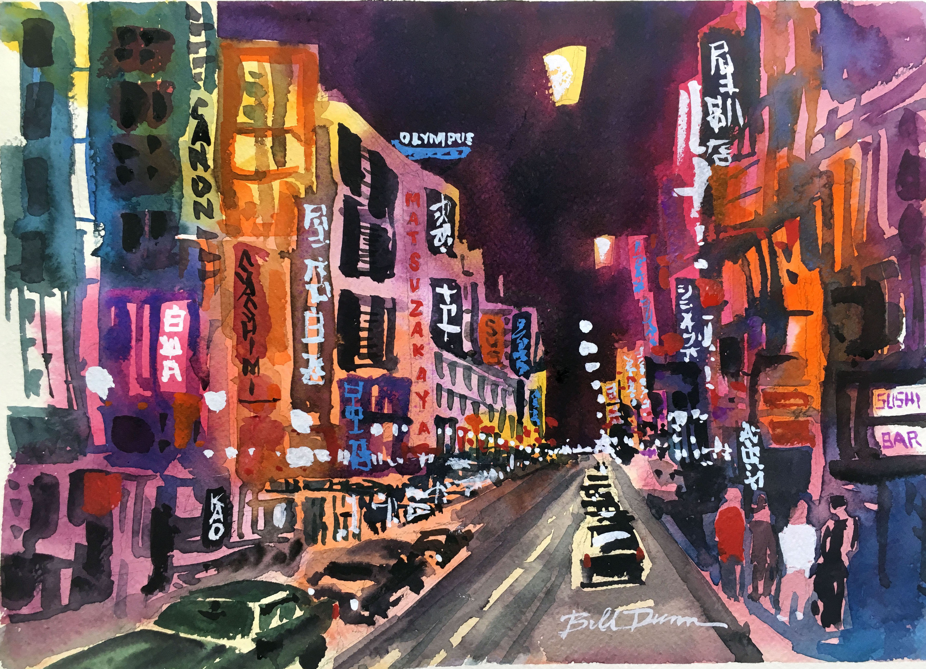 3840x2775 How To Paint A Night Time Cityscape (Video) Watercolor