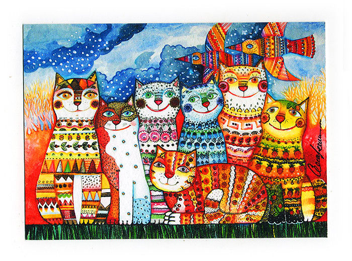 700x519 Original Hand Painting Drawing Watercolor Art Picture Aceo Animals