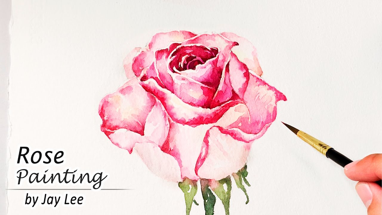 1280x720 How To Paint A Rose In Watercolor Painting Flowers Tutorial