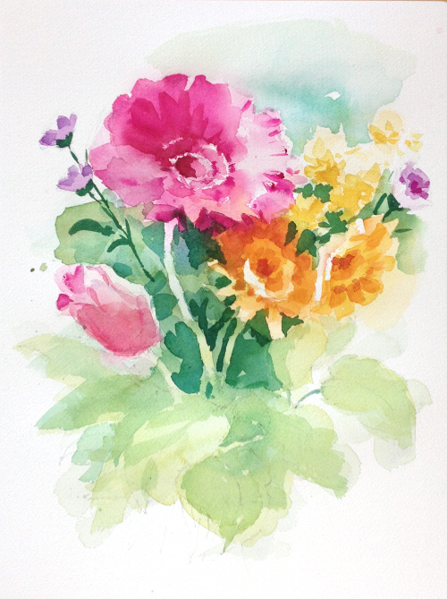 500x669 Painting Flowers In Watercolor From Life