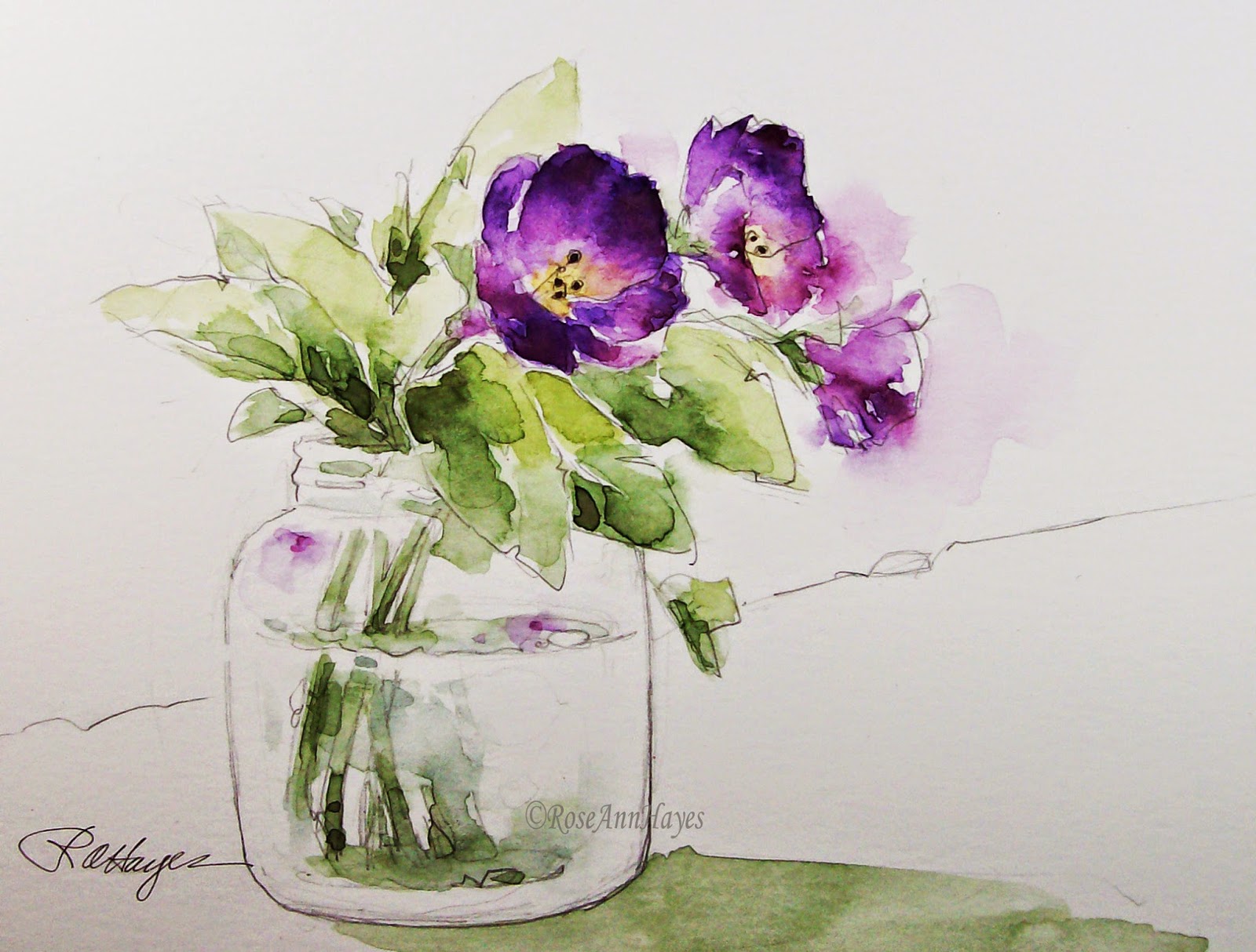 1600x1214 Watercolor Paintings By Roseann Hayes Purple Flowers In Baby Food