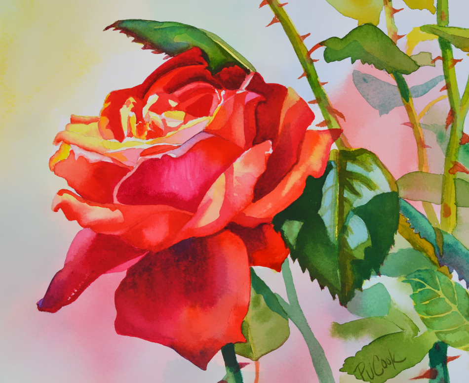 950x775 Red Rose Flower Painting