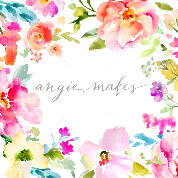 600x600 Watercolor Painted Flowers Frame Background. This Pretty Painted
