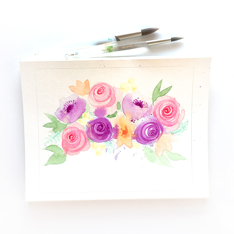 900x900 Watercolor Painting Flowers Custom Watercolor Invitations