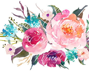 340x270 Watercolor Flowers Etsy