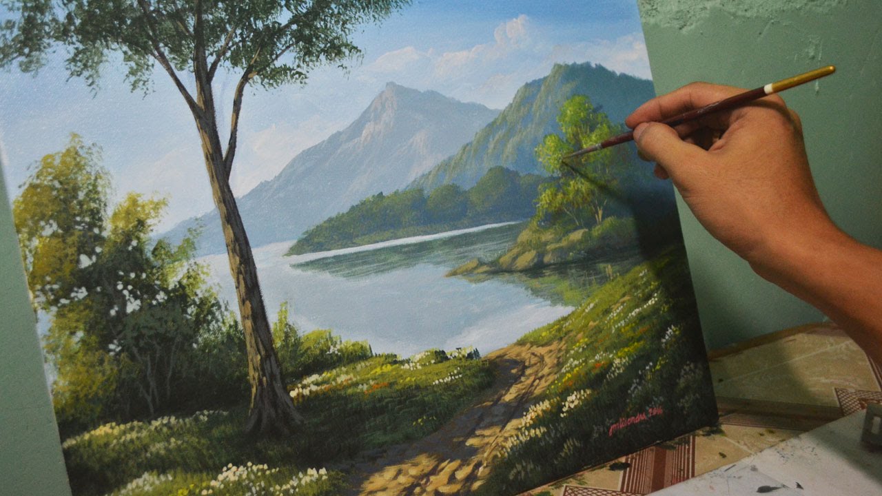 1280x720 Acrylic Landscape Painting Lesson