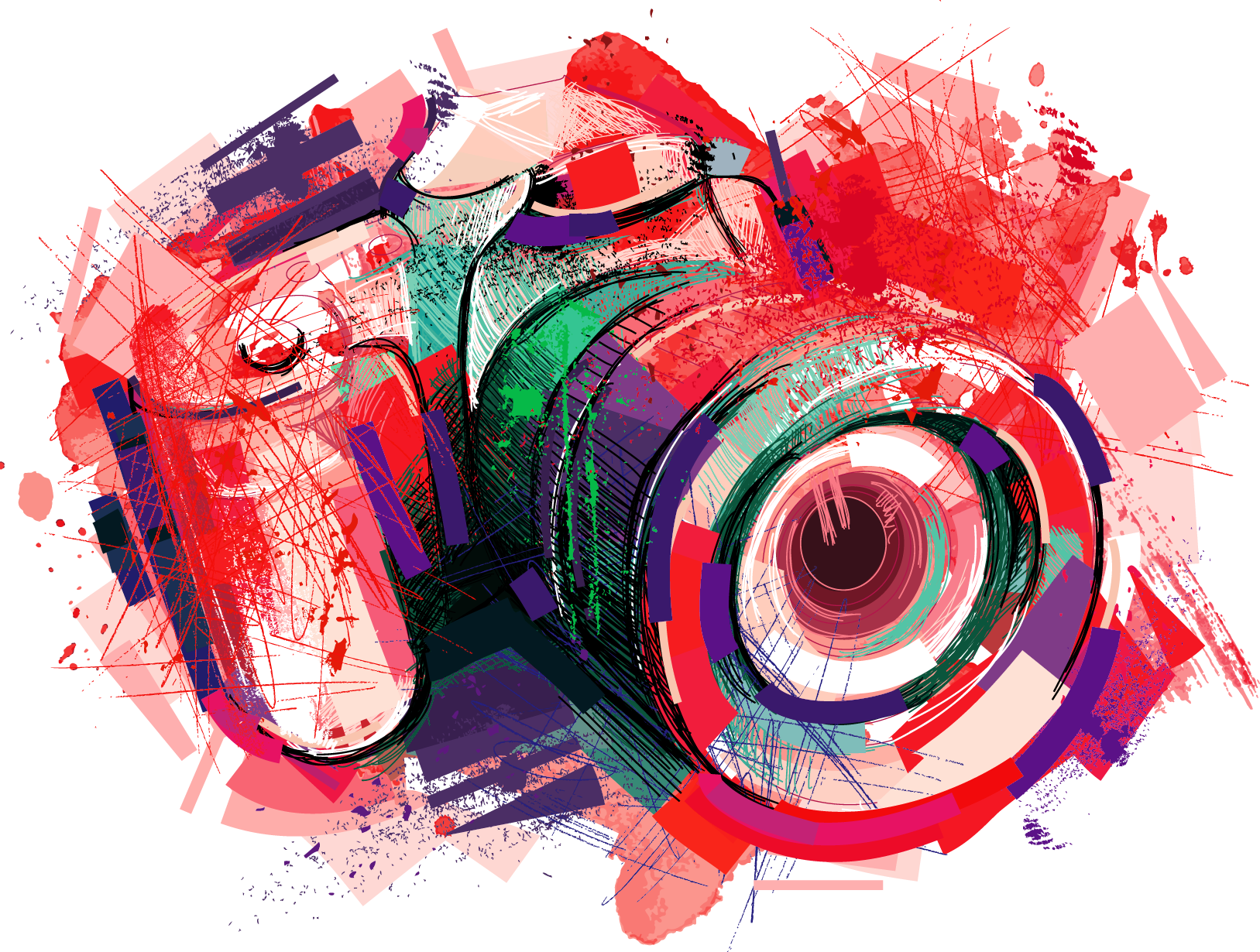 1627x1230 Camera Photography Watercolor Painting