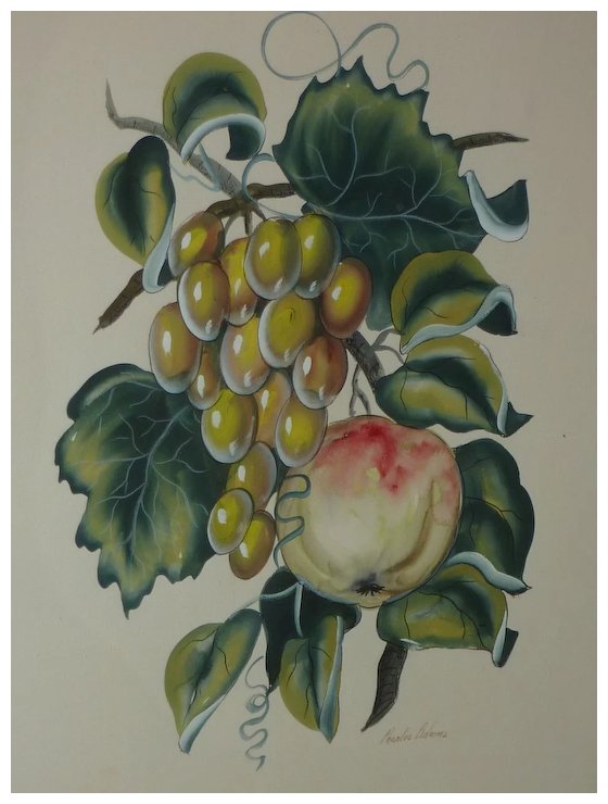 560x740 Still Life Fruit Watercolor Painting Signed Charles Adams