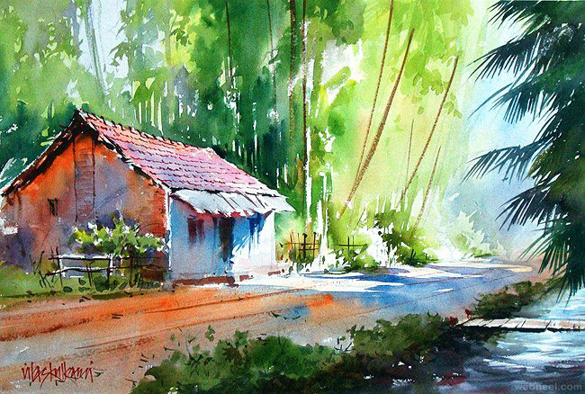 650x438 Watercolor Painting By Vilas Kulkarni Watercolor