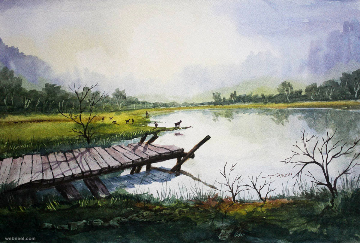 1200x808 Watercolor Painting By Balakrishnan 12