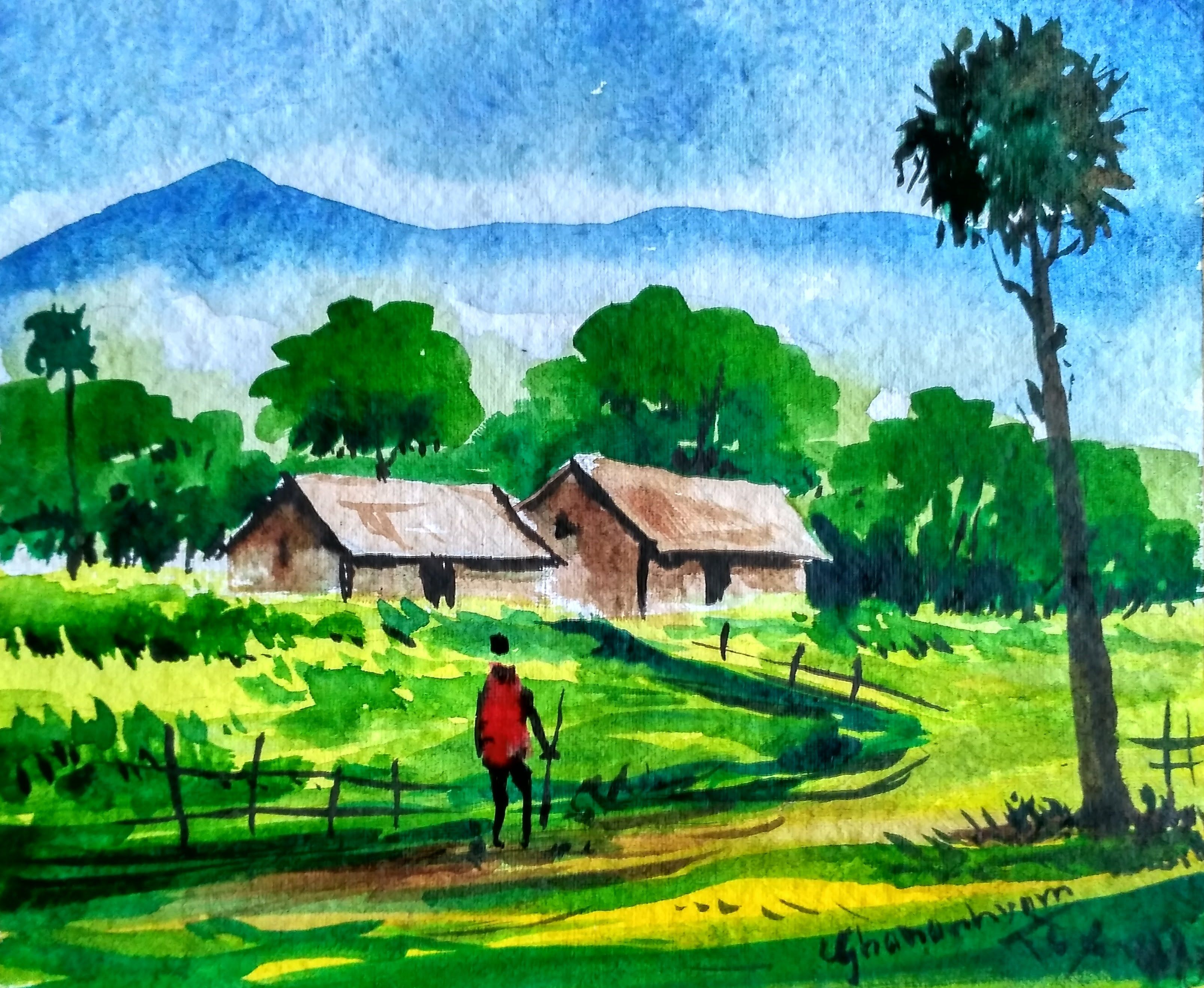 3216x2640 Pictures Painting Landscapes In Watercolor,