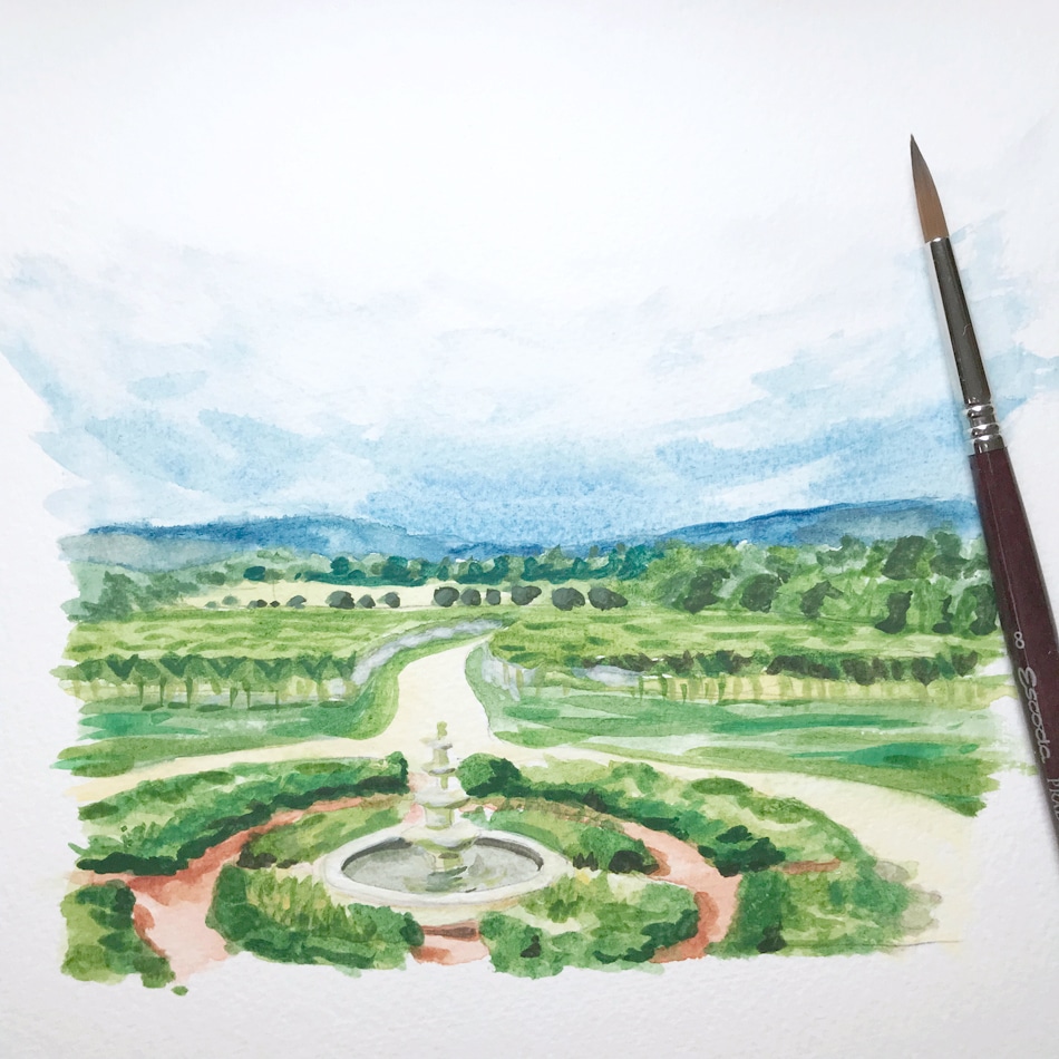 950x950 Custom Hand Painted Watercolor Landscape Suite Custom Watercolor