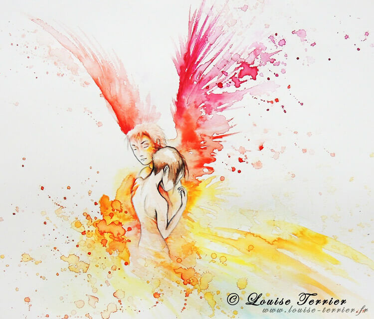 750x640 Angel Love Painting By Louise Terrier No. 562