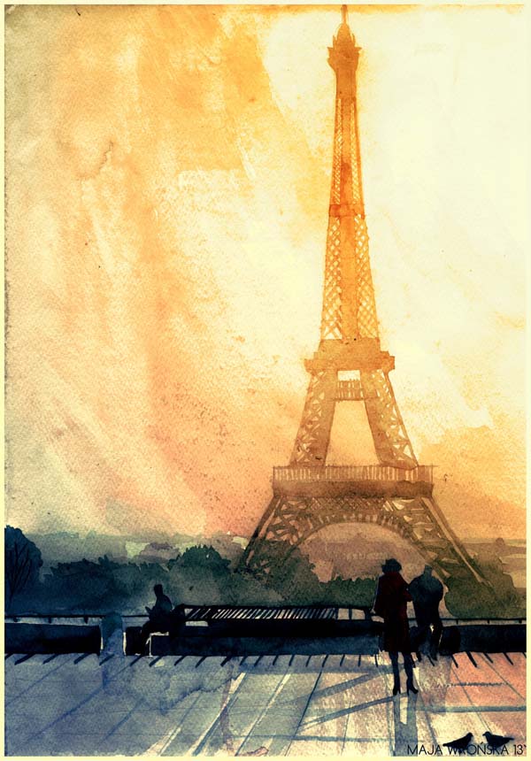 600x860 Liam Thinks! Vibrant Watercolor Paintings Of World Famous