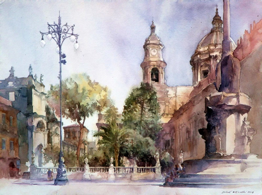 540x403 Must See Urban Watercolor Paintings From Different Artists