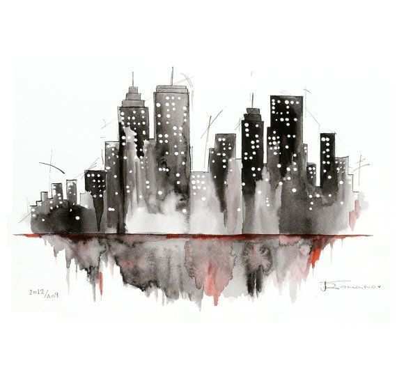 570x554 New York City Painting Luxury Best 25 Watercolor City Ideas On