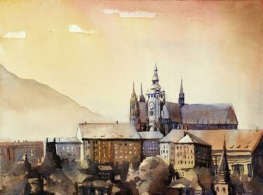 375x279 Watercolor Painting Of Castle