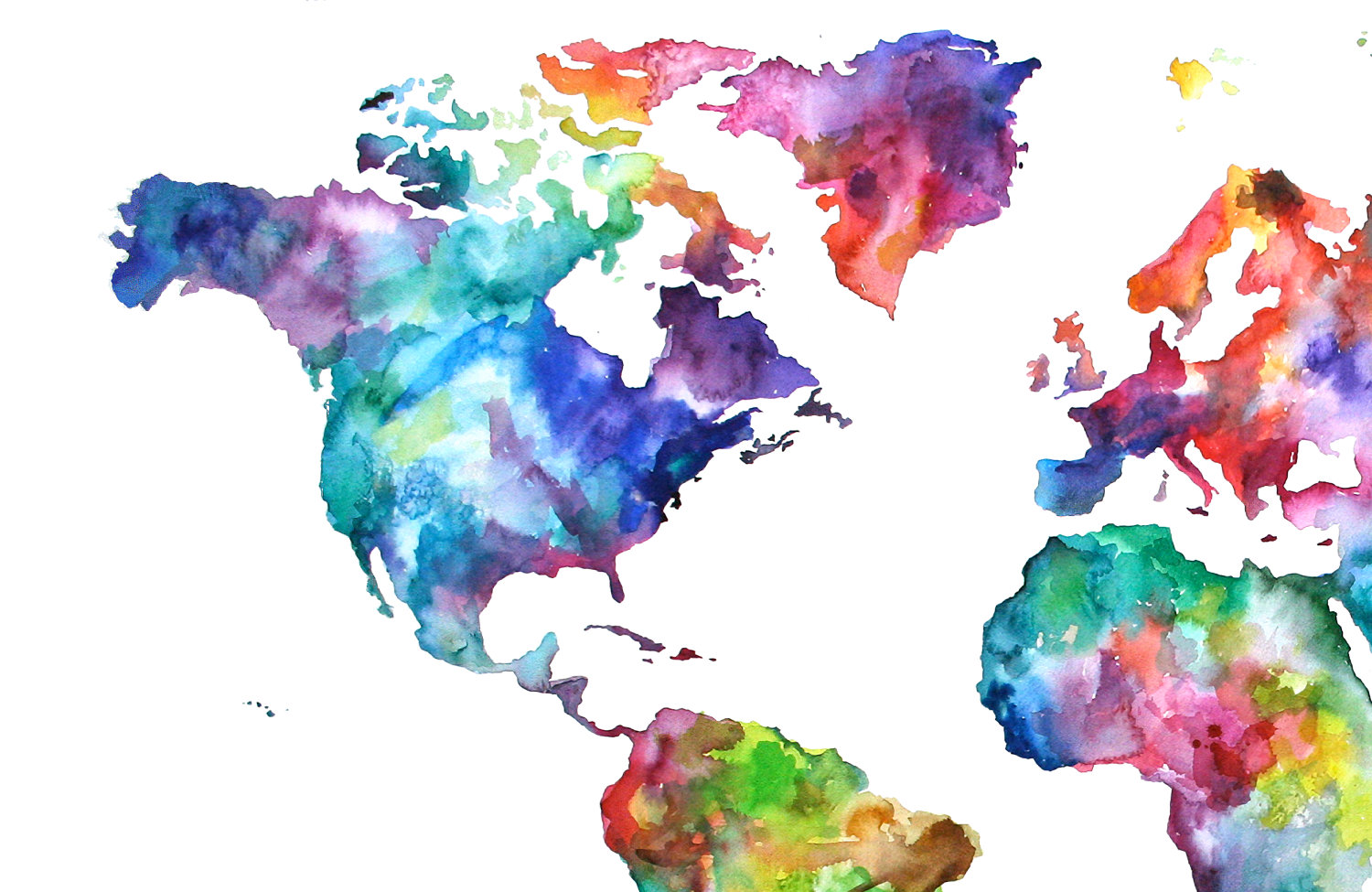 1500x975 Superb Colorful World Map 6 World Map Watercolor Painting
