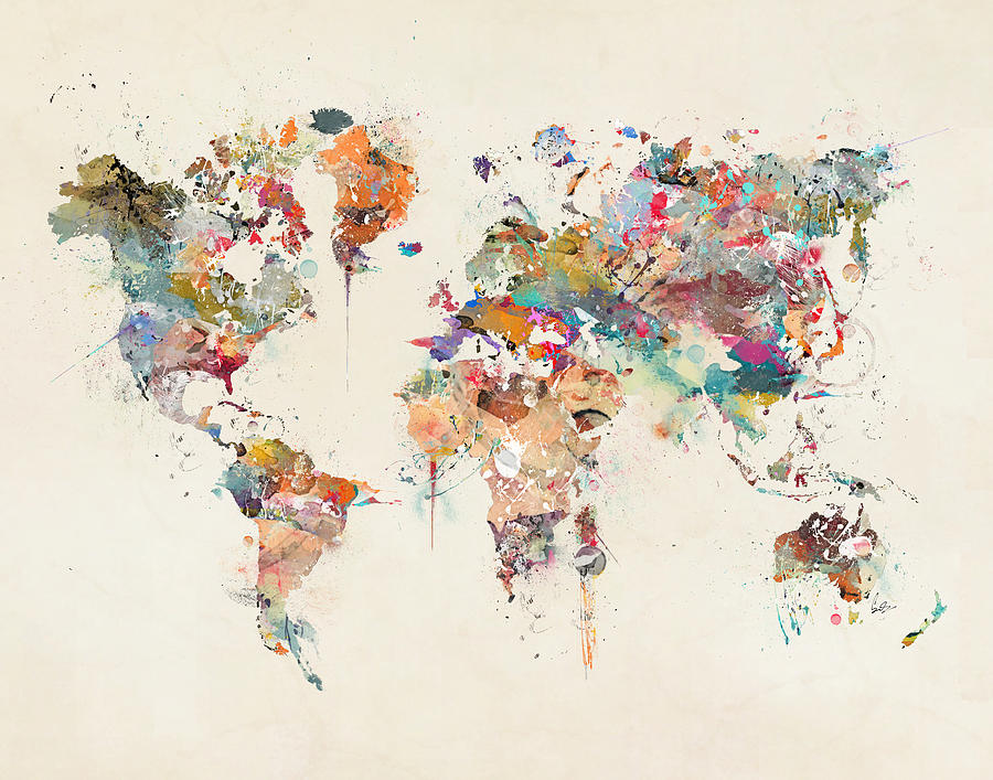 900x707 World Map Watercolor Painting By Bri Buckley