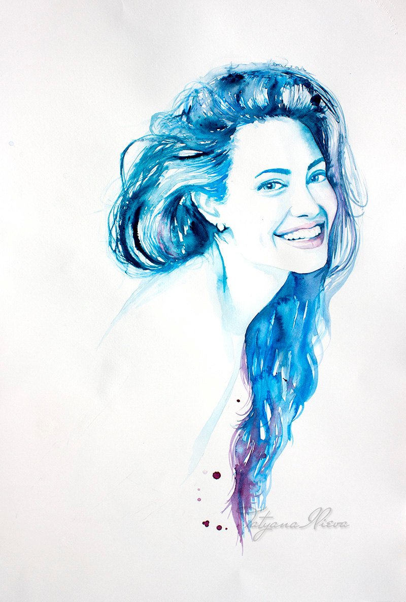800x1184 Photos Watercolors Of Beautiful Women,