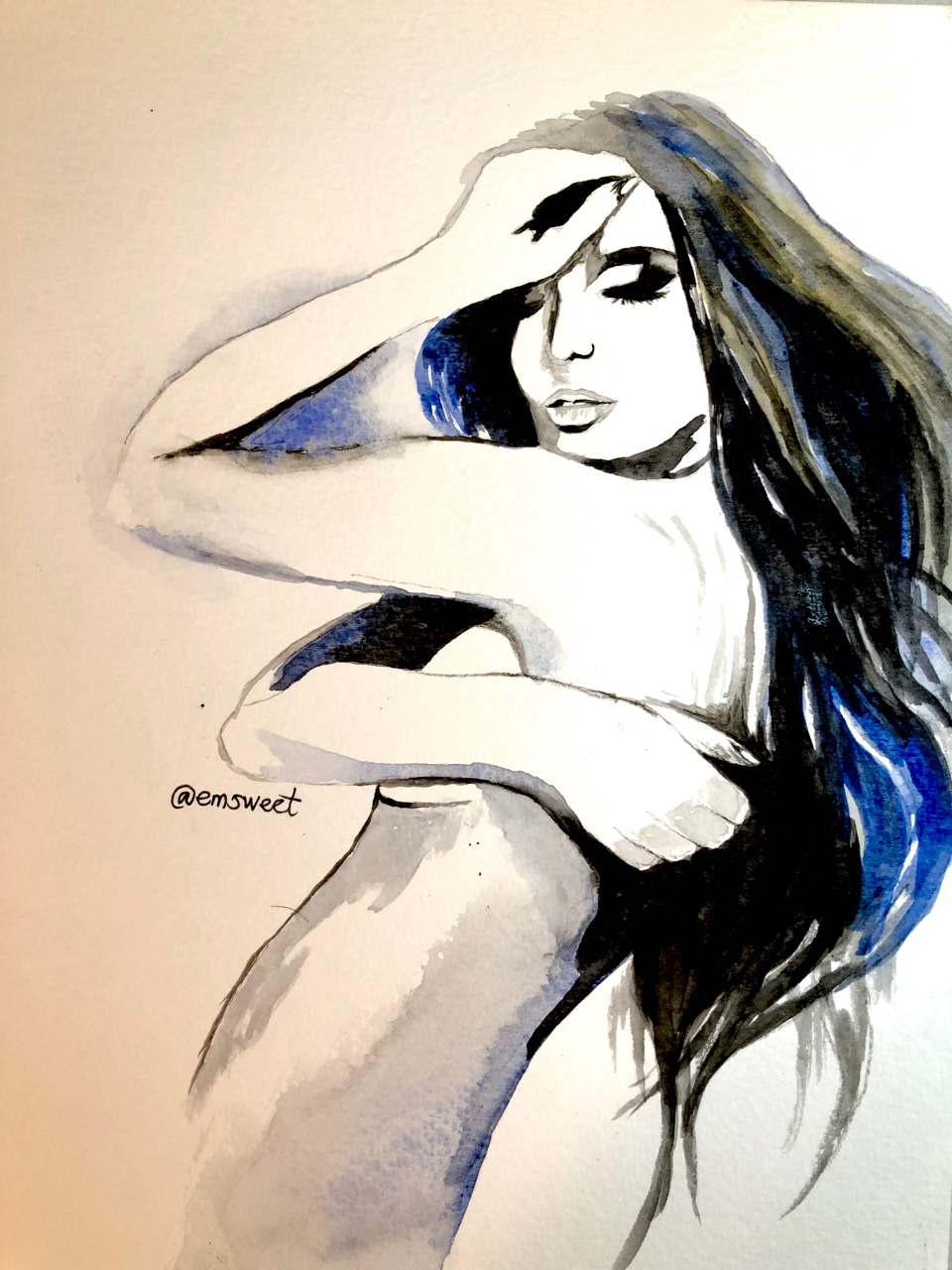 960x1280 Watercolor Painting Of A Woman