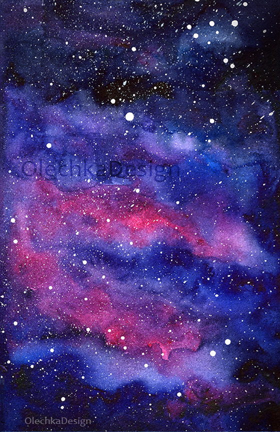 560x862 Galaxy Watercolor Art Olechka Design