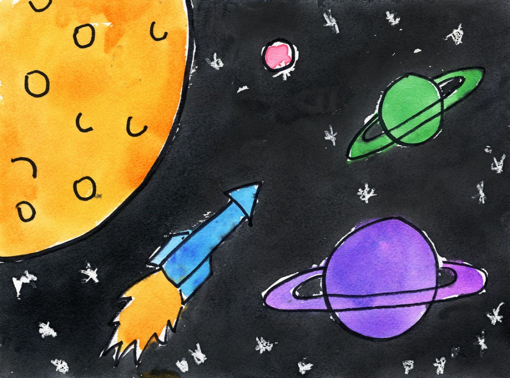 1024x758 Outerspace Painting Art Projects For Kids
