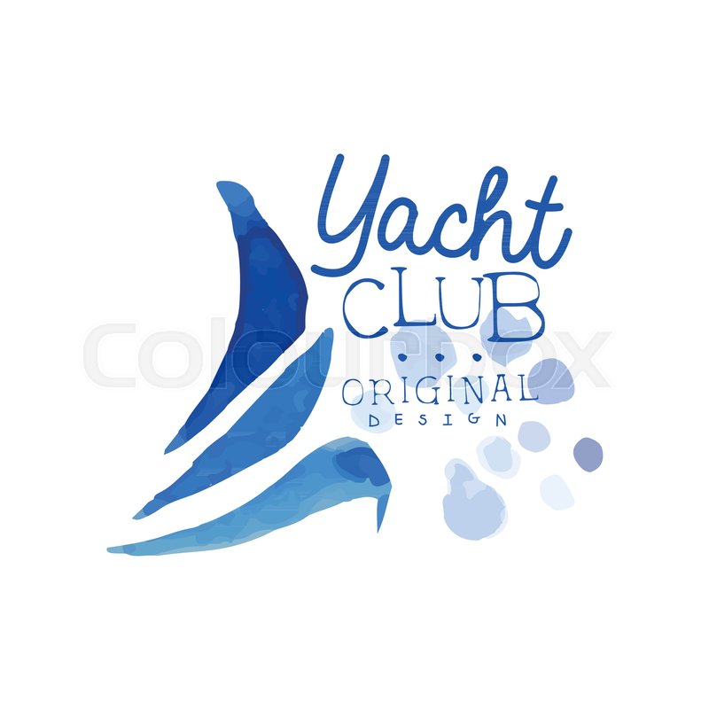 800x800 Original Logo Template For Yacht Club. Abstract Blue Waves Of