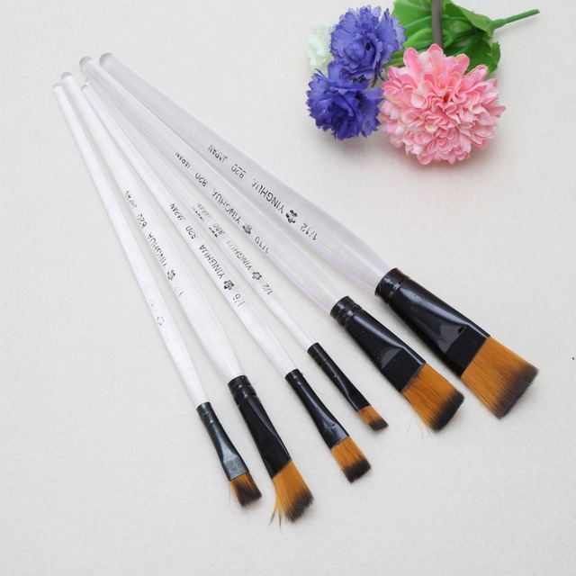 640x640 6pcsset Bristles Acrylic Oil Paint Brushes For Artist Supplies