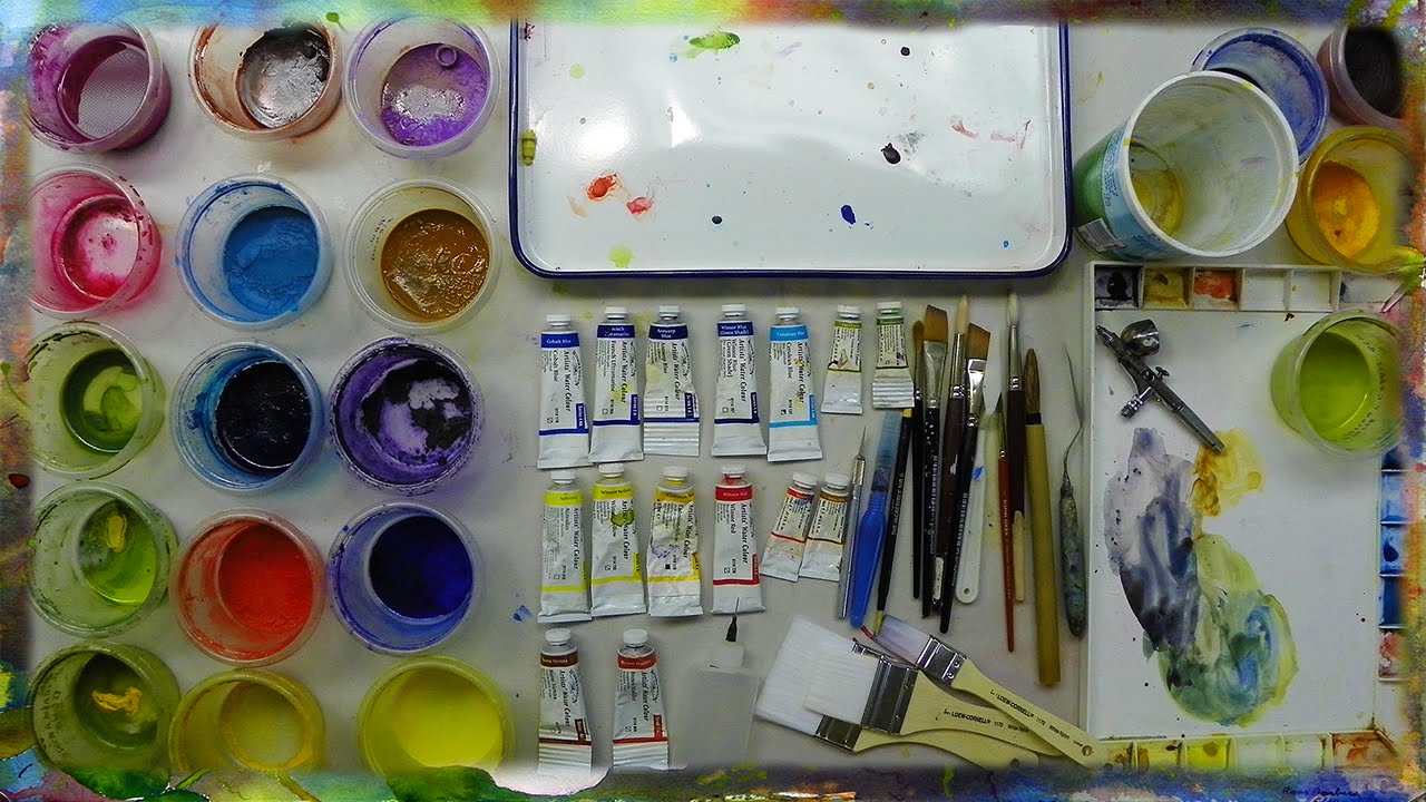 1280x720 Tools And Materials For Watercolor Painting By Ross Barbera
