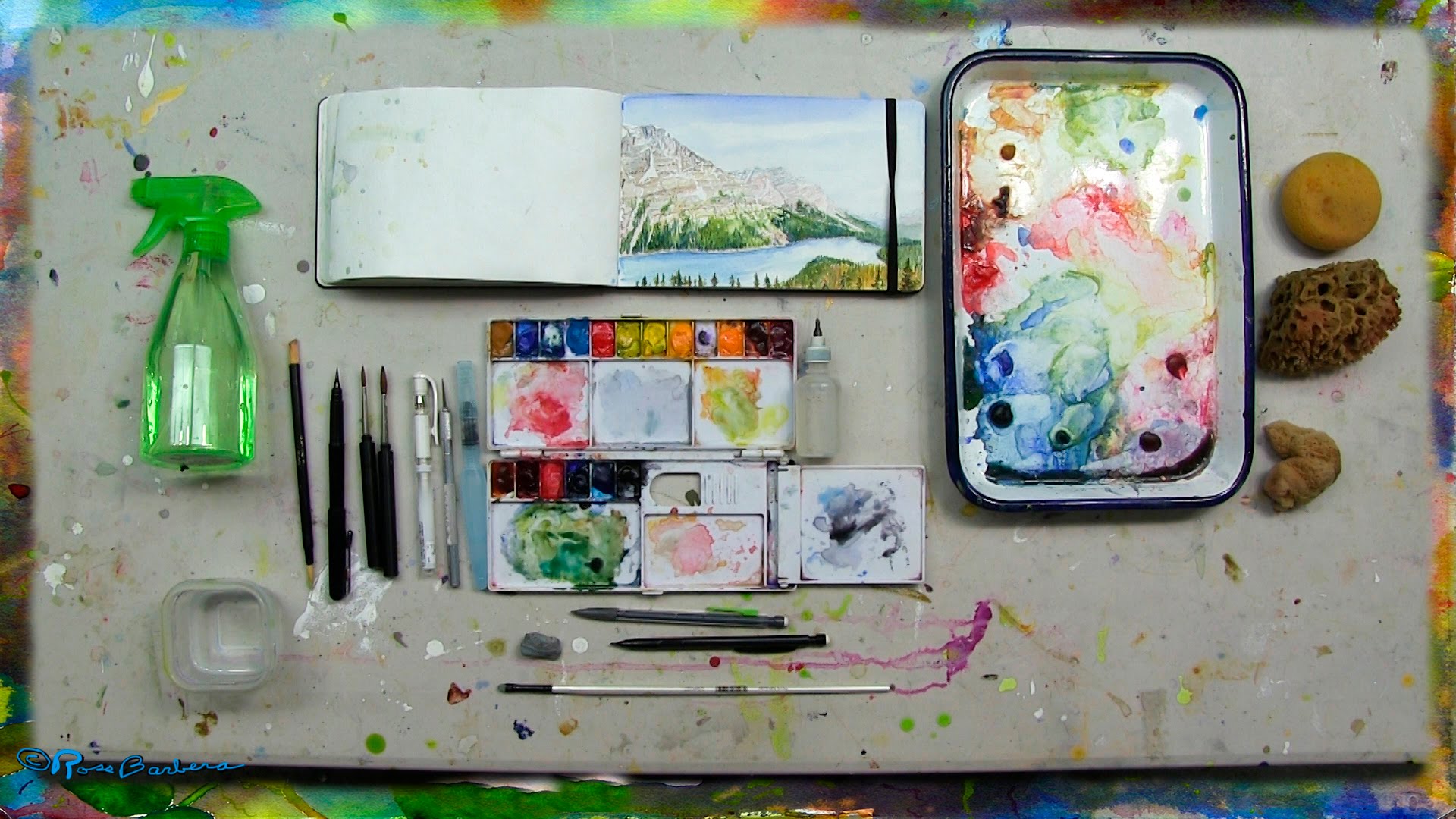 1920x1080 Tools And Materials For Watercolor Sketching By Ross Barbera
