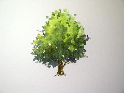 400x299 How To Paint A Tree Amp Foliage In Watercolor Watercolor Tutorials