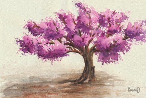 500x338 Oty Kocsis Watercolor Journey Cherry Tree In Bloom