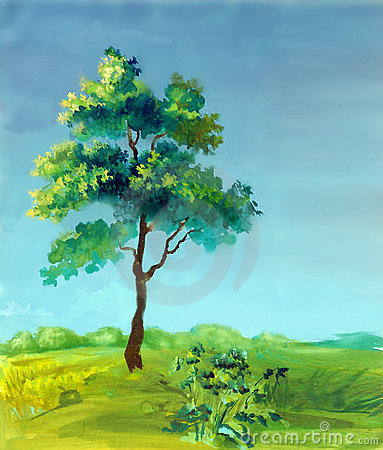 383x450 Pictures Watercolour Painting Trees,