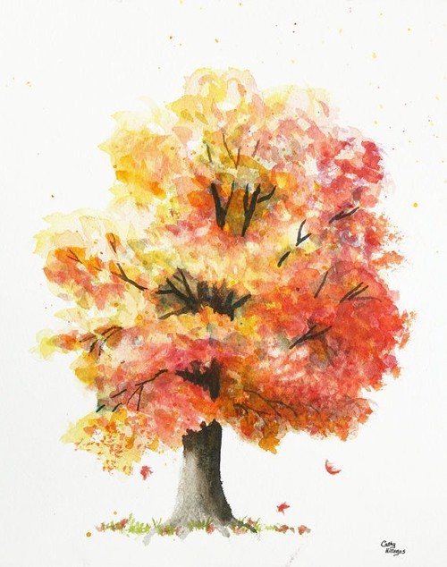 500x634 Watercolor Tree Via Tumblr On We Heart It