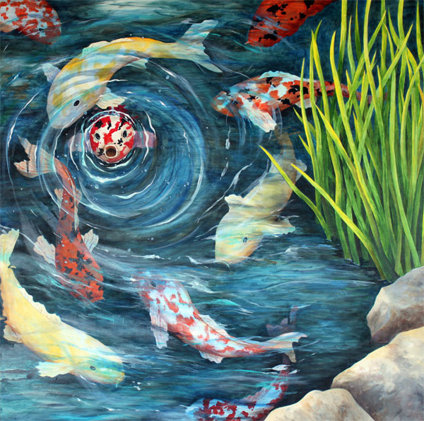 600x595 Nancy Goldman Art Koi Ripples