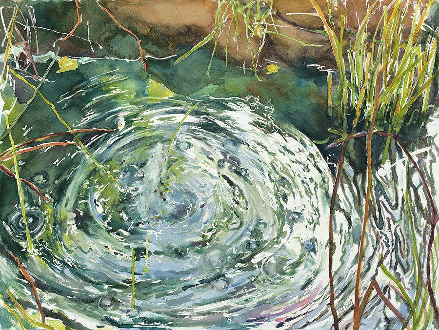 900x677 Ripple Pond Painting By Madeleine Arnett