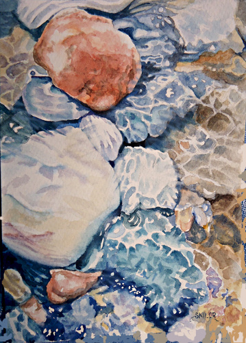 359x500 Watercolor In The Village Rocks And Ripples