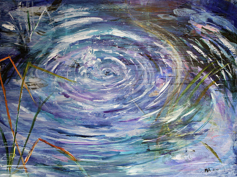 900x671 Blue Ripple Pond Painting By Madeleine Arnett