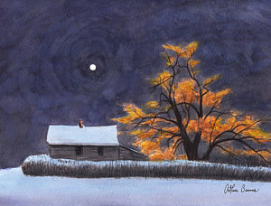 300x228 Watercolor Winter Scene Paintings Fine Art America