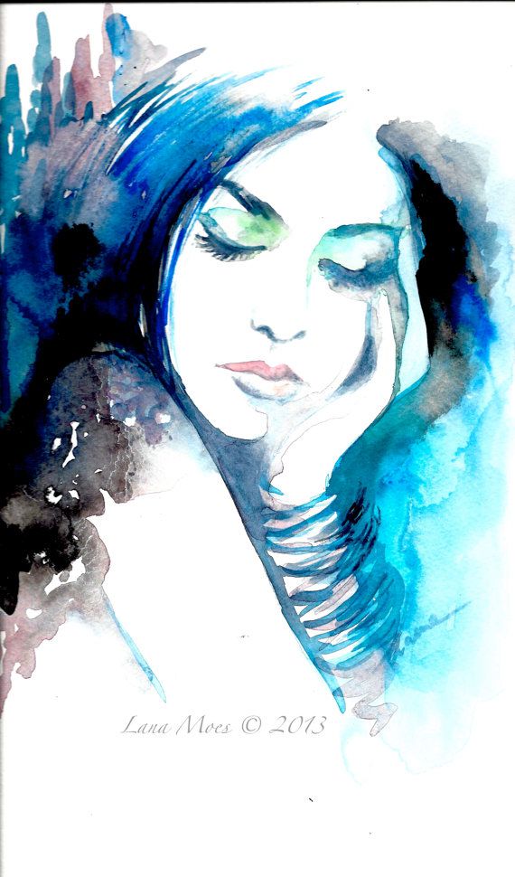 570x970 Woman Watercolor Paintings
