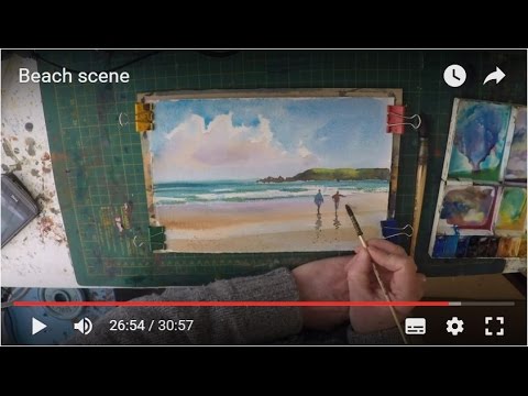 480x360 How To Paint Waves, Beach And People Simple Watercolour