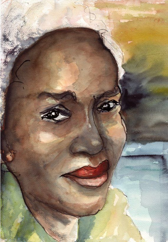 570x820 Paintings Of Black Women Art Original Watercolor Painting Black