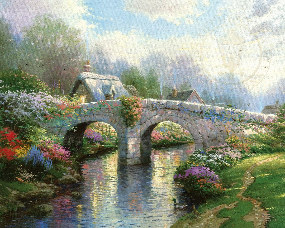 1200x960 Blossom Bridge Limited Edition Art The Thomas Kinkade Company