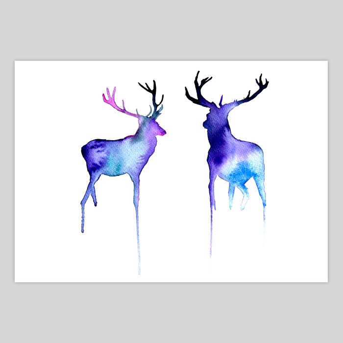 700x700 Watercolor Painting Deer