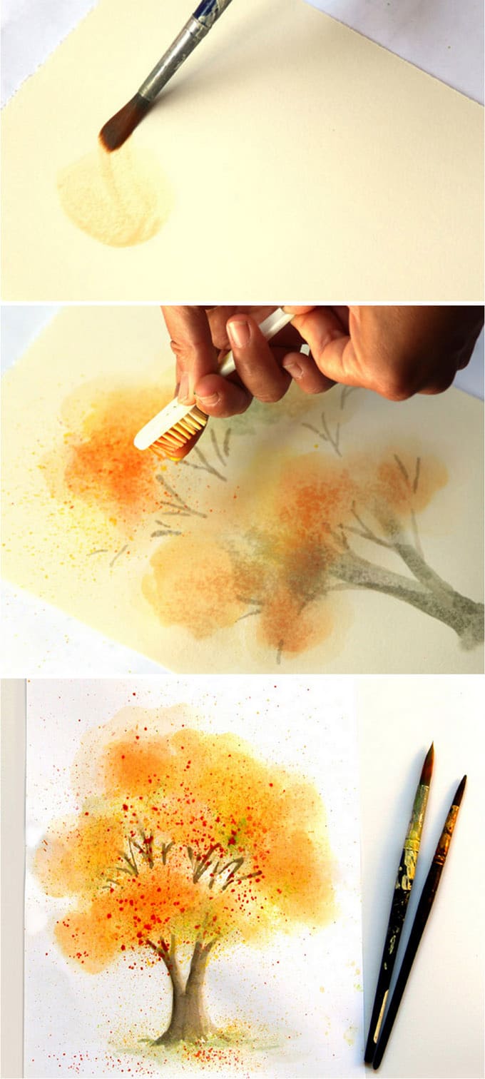 680x1512 Easy Watercolor Painting Tree (With Fall Colors!)