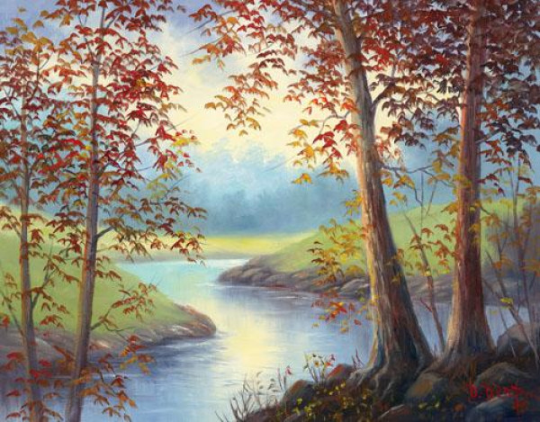 600x469 Painting Romantic Country Scenes In Oils Fall On The James River