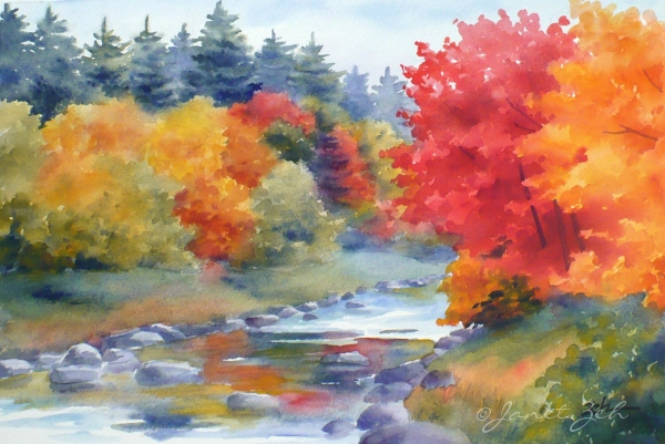 600x401 Watercolor Fall Paintings
